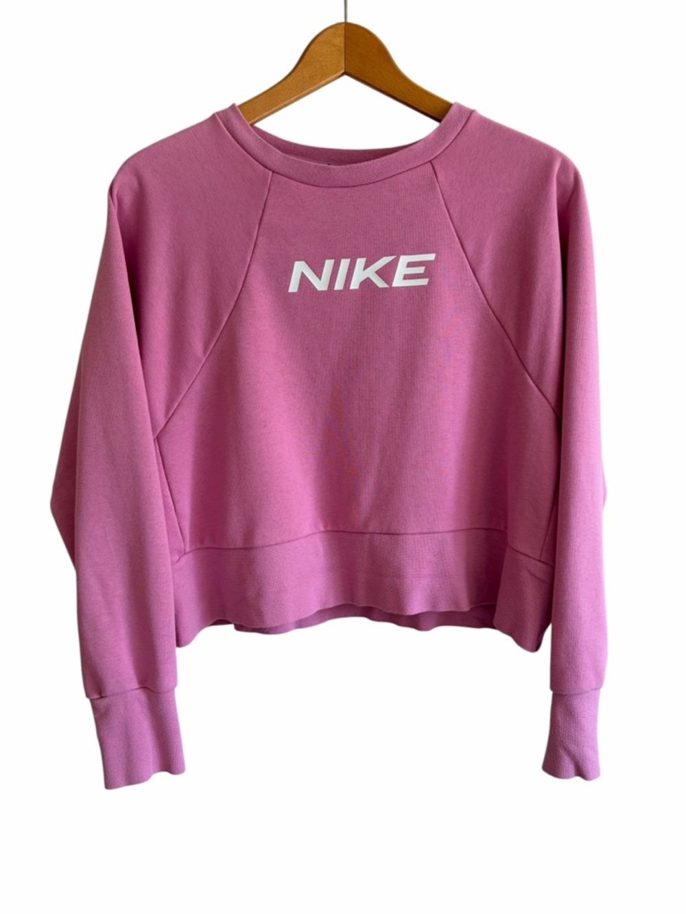 Nike Pink Logo Pullover Cropped Sweatshirt